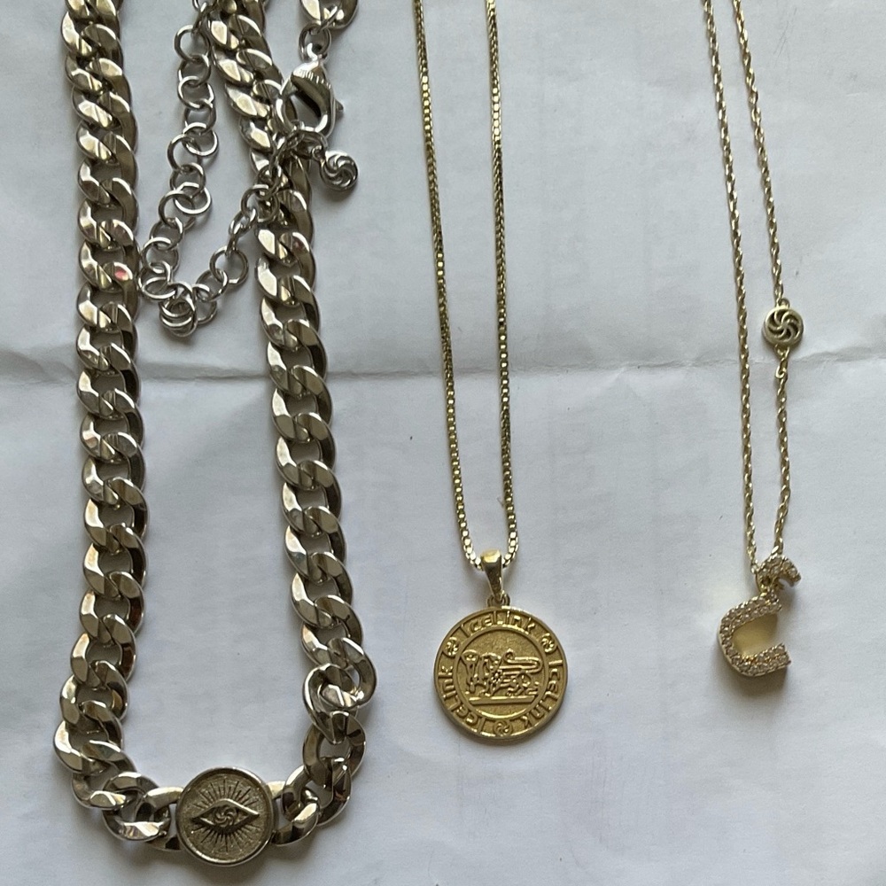 ICE LINKN Necklaces one is silver 925, the other  2/gold and silver tone